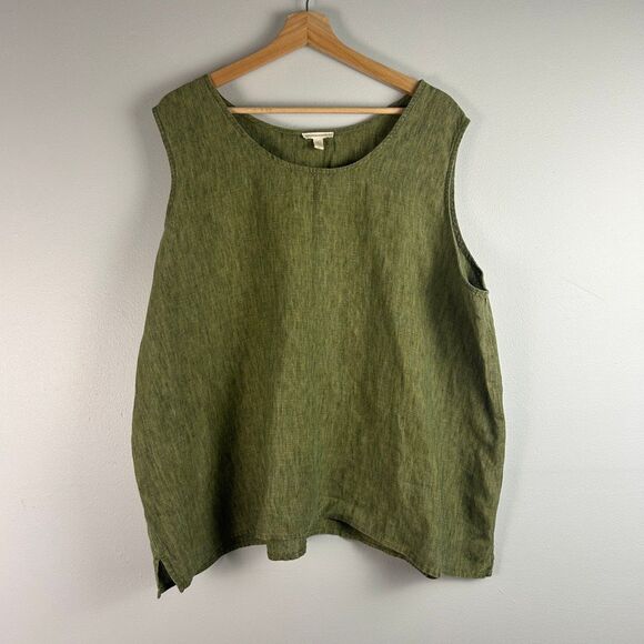 Eileen Fisher Organic Linen Tank Top Tunic - Plus Size 3X - Picture 1 of 5